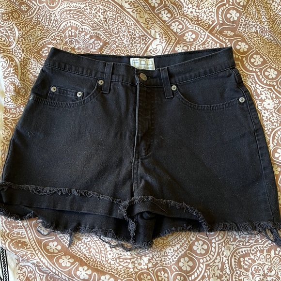 French Dressing Black Denim Shorts - Picture 1 of 3